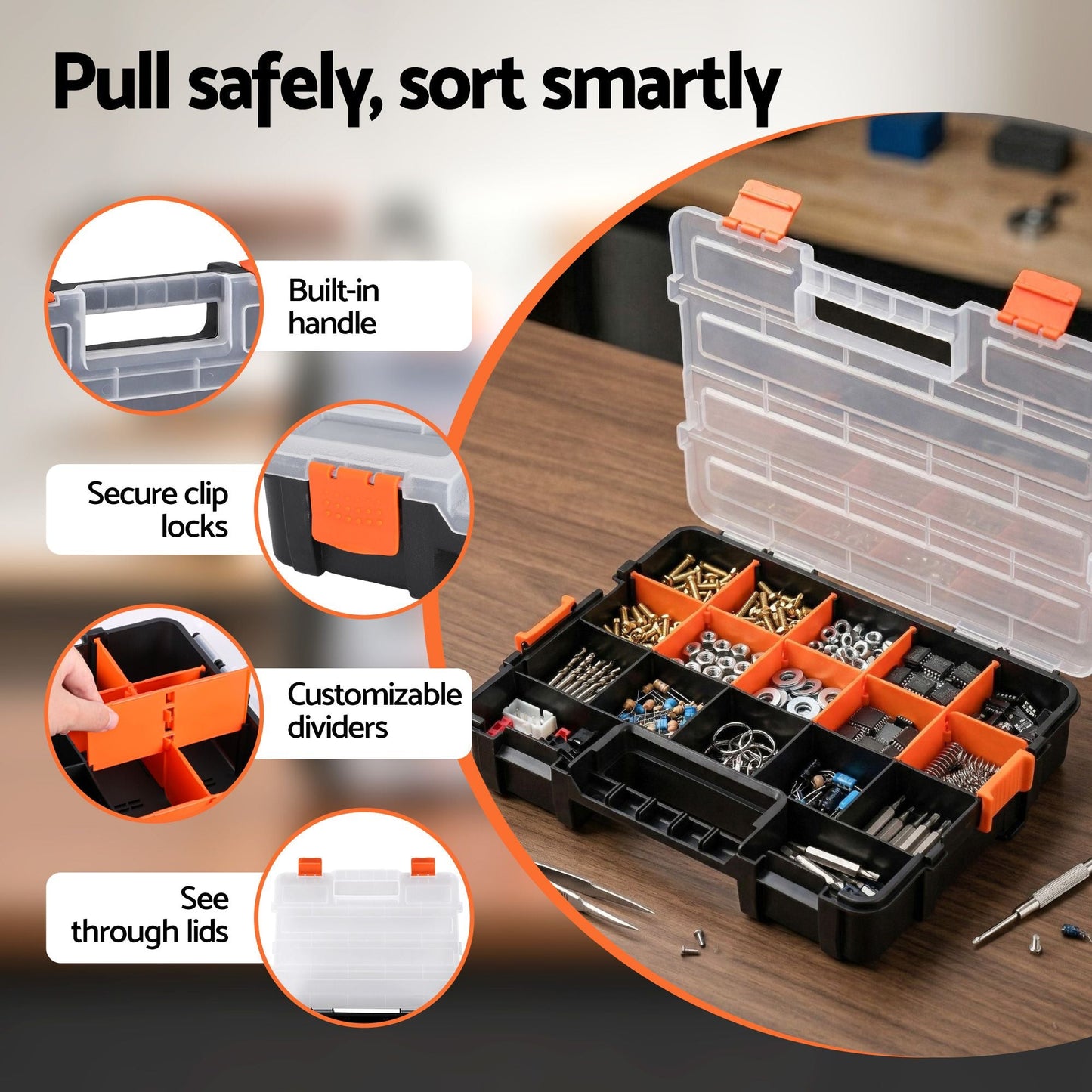 Tool Box Organiser 3 Pack Hardware Storage | Home & Living