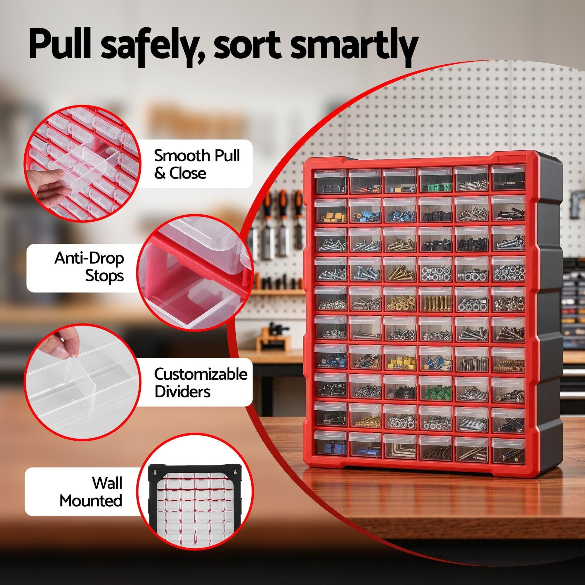 60-Drawer Parts Organiser Cabinet Storage Box | Home & Living - 5