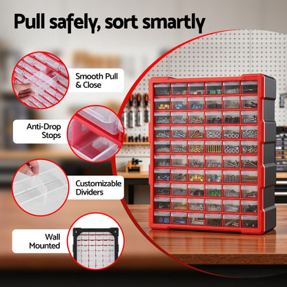 60-Drawer Parts Organiser Cabinet Storage Box | Home & Living - 5