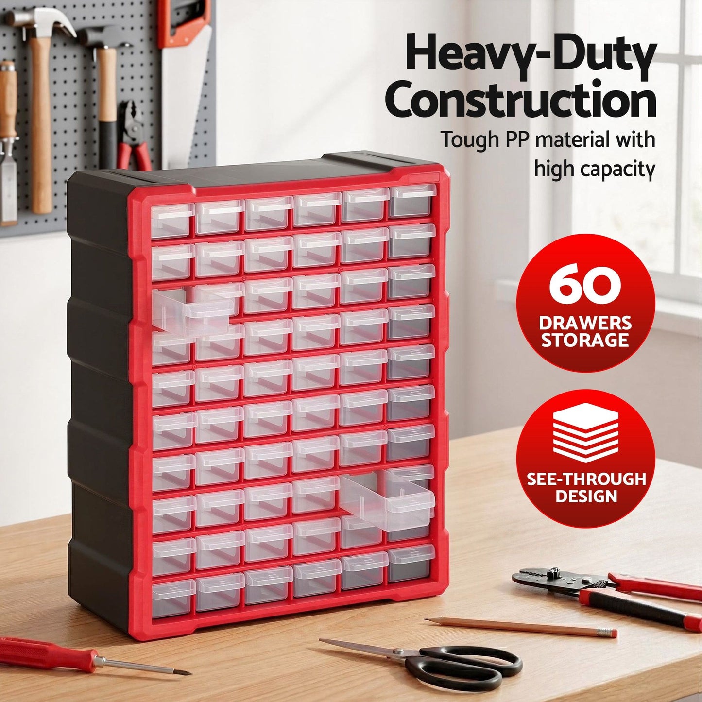 60-Drawer Parts Organiser Cabinet Storage Box | Home & Living - 6