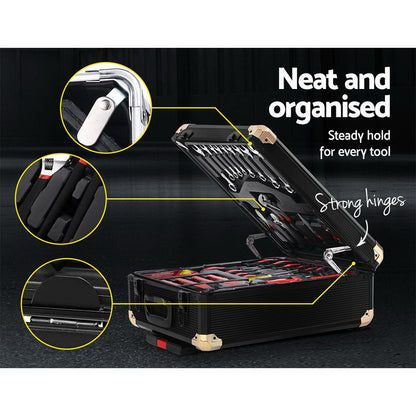 816Pcs Tool Kit Trolley Case Mechanics Box Toolbox Portable Diy Set