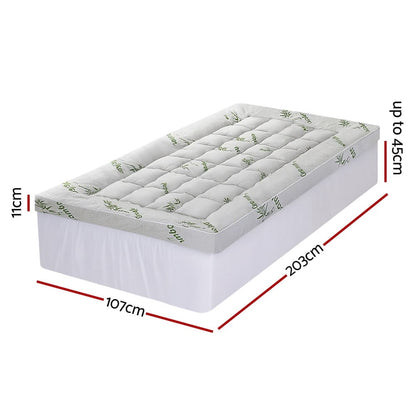 White mattress 203x107cm, rear view