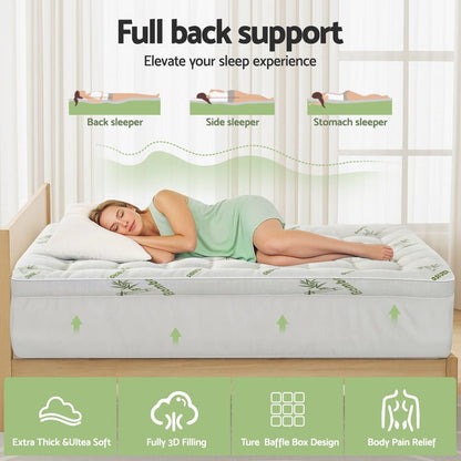White mattress 203x107cm, in room setting