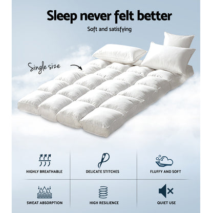 Mattress Topper Pillowtop Bamboo Single