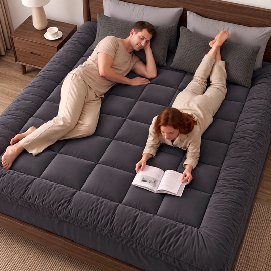 Mattress Topper Pillowtop Bamboo Charcoal Double