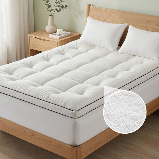 Double Mattress Topper 5cm Coral Fleece | HomeAndLiving