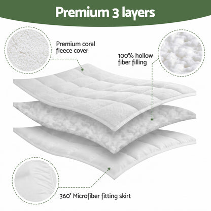 Double Mattress Topper 5cm Coral Fleece | HomeAndLiving - 7