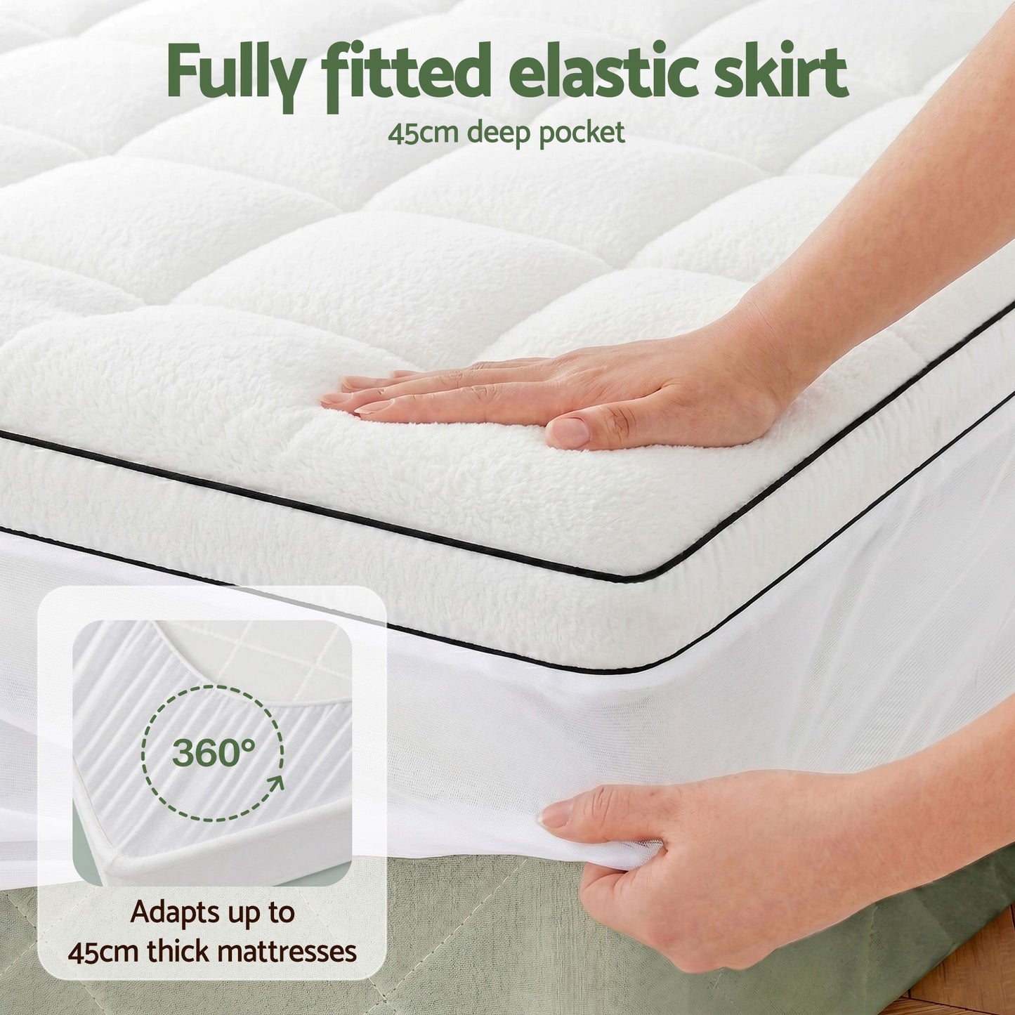 Double Mattress Topper 5cm Coral Fleece | HomeAndLiving - 8