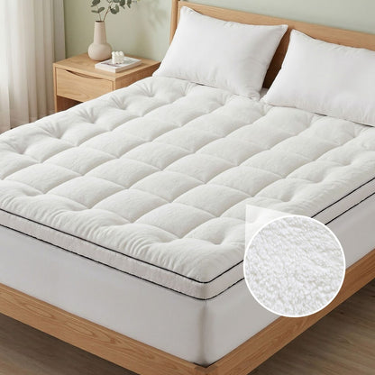 White mattress 203x183cm, side view