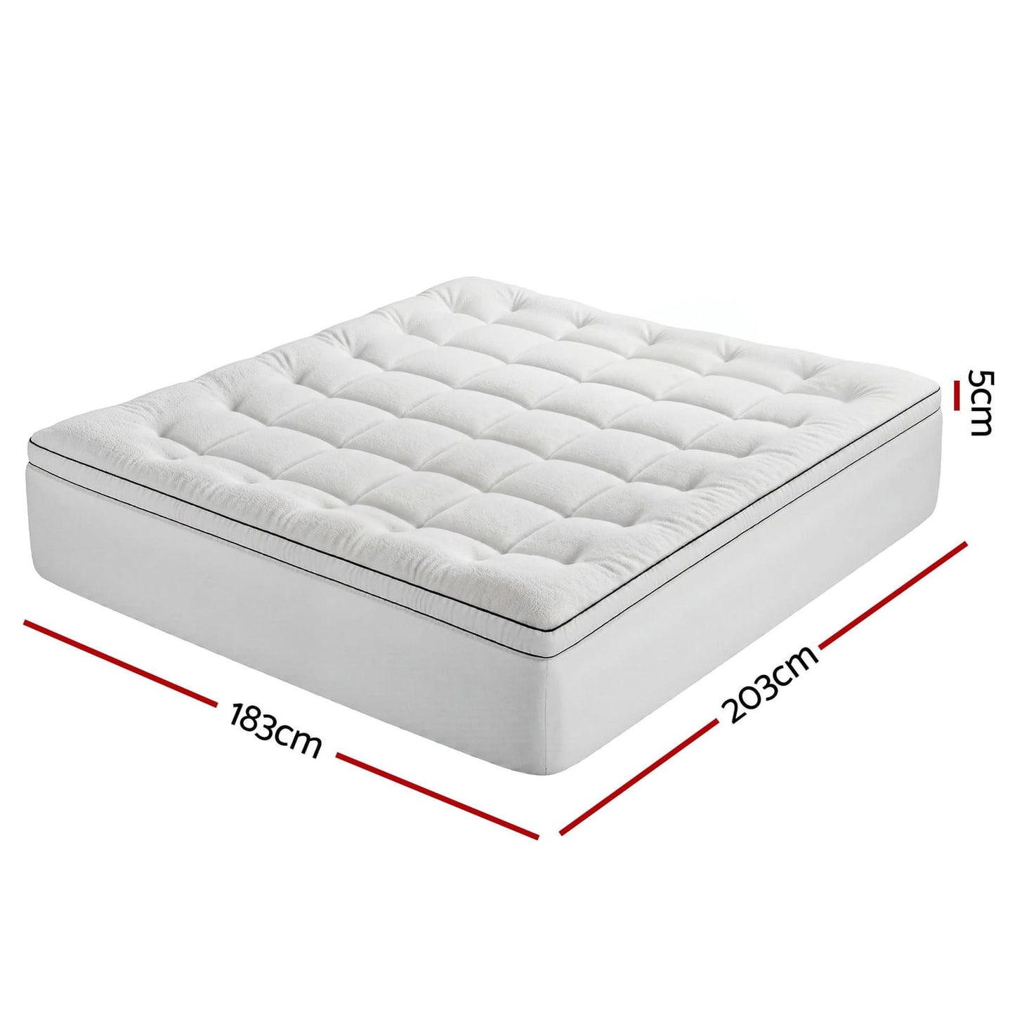White mattress 203x183cm, detail