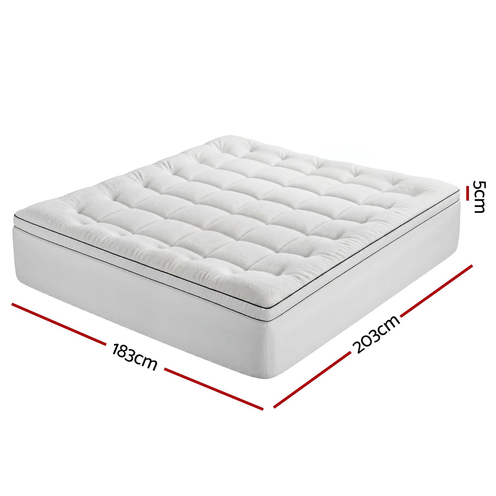 White mattress 203x183cm, detail