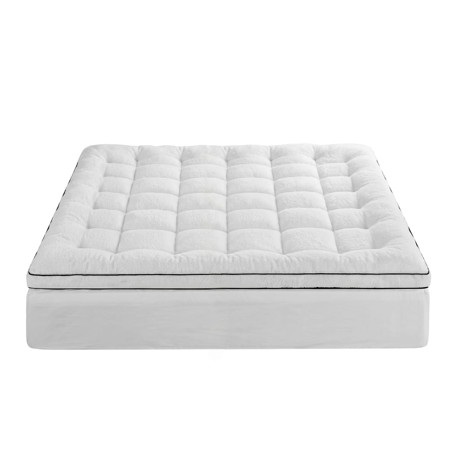 White mattress 203x183cm, in room setting