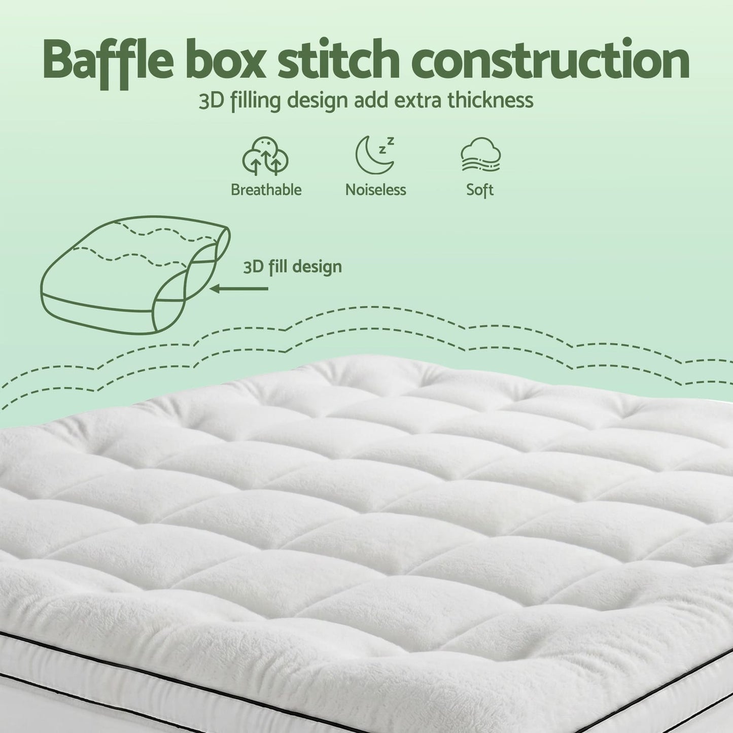 White mattress 203x183cm, view 9