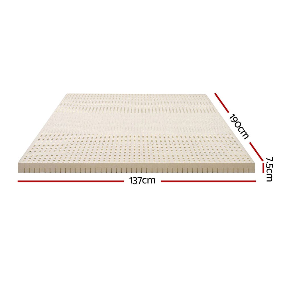Latex Mattress Topper 7.5cm Thick 190x137x7.5cm