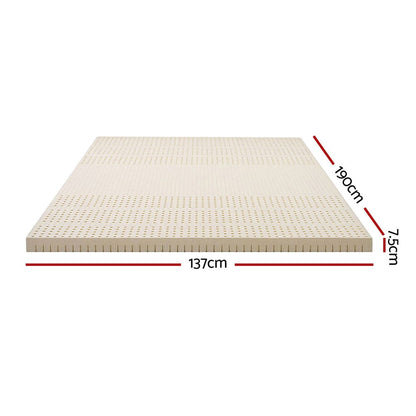 Latex Mattress Topper 7.5cm Thick 190x137x7.5cm