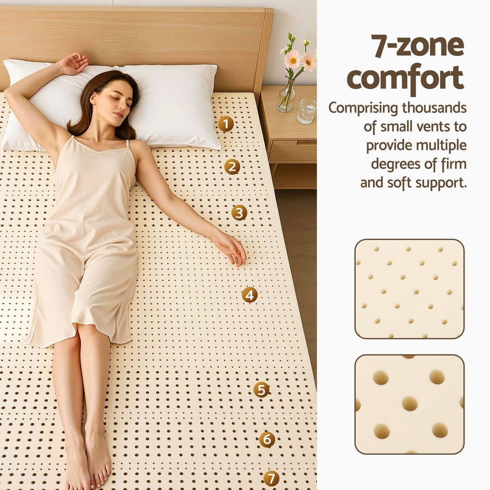 Latex Mattress Topper 7.5cm Thick 190x137x7.5cm