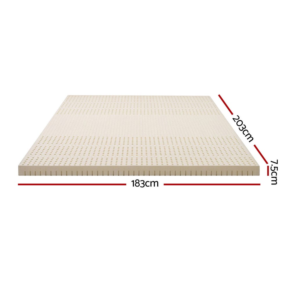 Latex Mattress Topper 7.5cm Thick 203x183x7.5cm