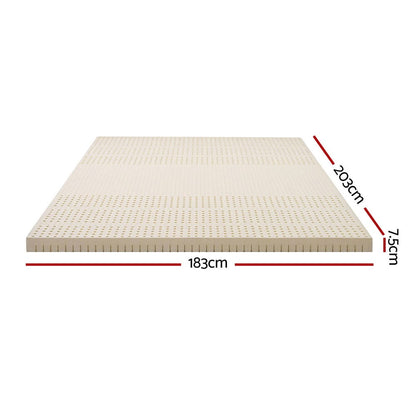 Latex Mattress Topper 7.5cm Thick 203x183x7.5cm