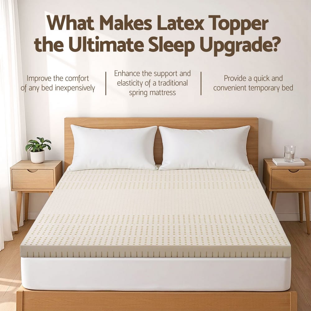 Latex Mattress Topper 7.5cm Thick 203x183x7.5cm