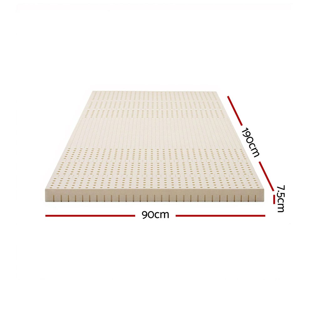 Latex Mattress Topper 7.5cm Thick 190x90x7.5cm