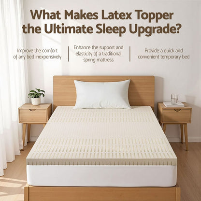 Latex Mattress Topper 7.5cm Thick 190x90x7.5cm