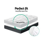 H&L Single Mattress Topper Pillowtop Microfibre Filling Protector