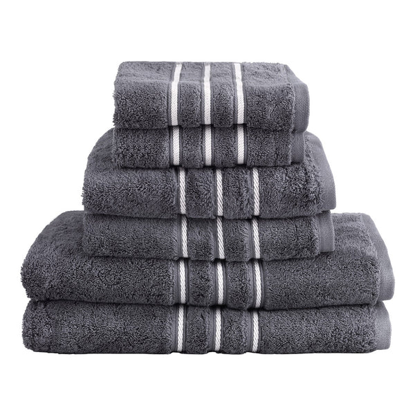  6 Pack Bath Towels Set Cotton Towel Grey