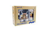 3 in 1 wooden baby rattle gift set - cat & puppy dog