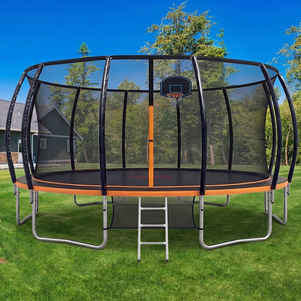 16FT Enclosed Trampoline Set 488x488x263cm