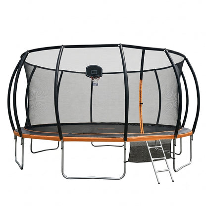 16FT Enclosed Trampoline Set 488x488x263cm