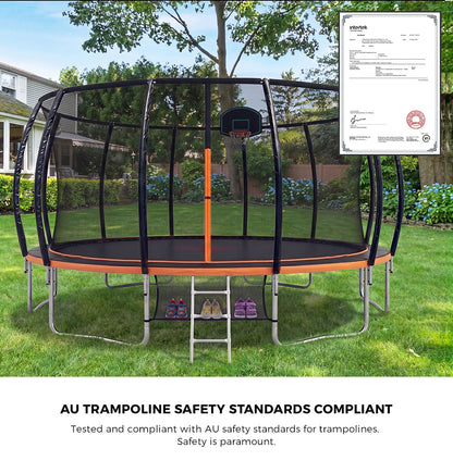 16FT Enclosed Trampoline Set 488x488x263cm