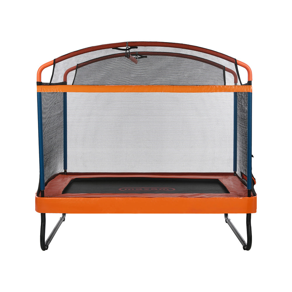 6ft Kids Trampoline With Swing Bar And Rectangular Safety Enclosure