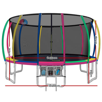 16Ft Trampoline For Kids W/ Ladder Enclosure Safety Net Rebounder Colors