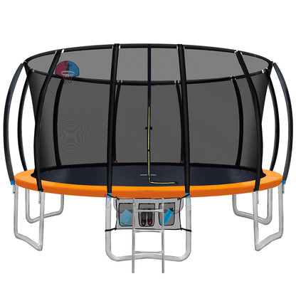 16Ft Trampoline For Kids W/ Ladder Enclosure Safety Net Rebounder Orange