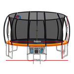 16Ft Trampoline For Kids W/ Ladder Enclosure Safety Net Rebounder Orange