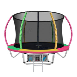 8Ft Trampoline For Kids W/ Ladder Enclosure Safety Net Rebounder Colors