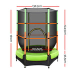 4.5FT Kids Trampoline with Safety Net - Green