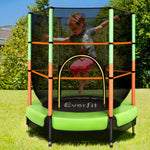 4.5FT Kids Trampoline with Safety Net - Green