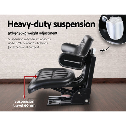 Tractor Seat Forklift Excavator Truck Digger Chair Pu Leather