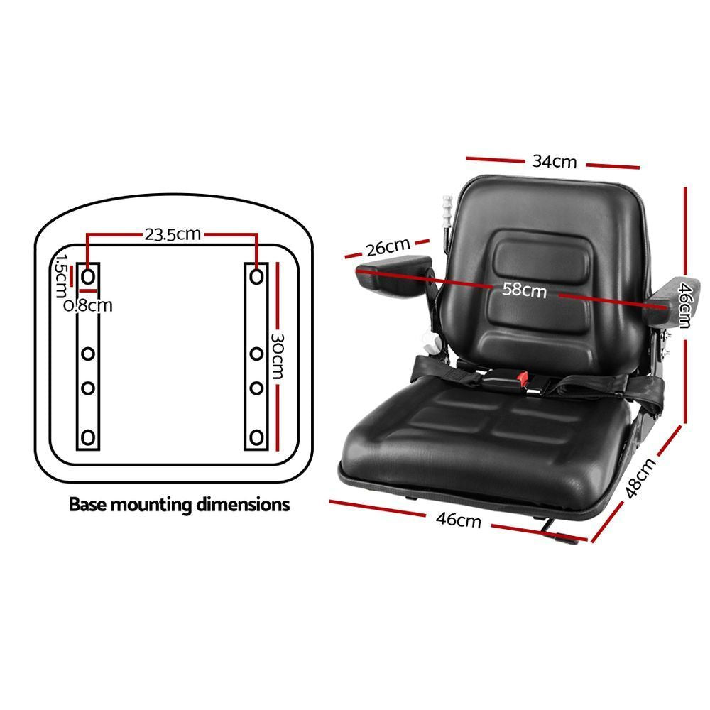 Tractor Seat Forklift Excavator Suspension Armrest Truck Chair