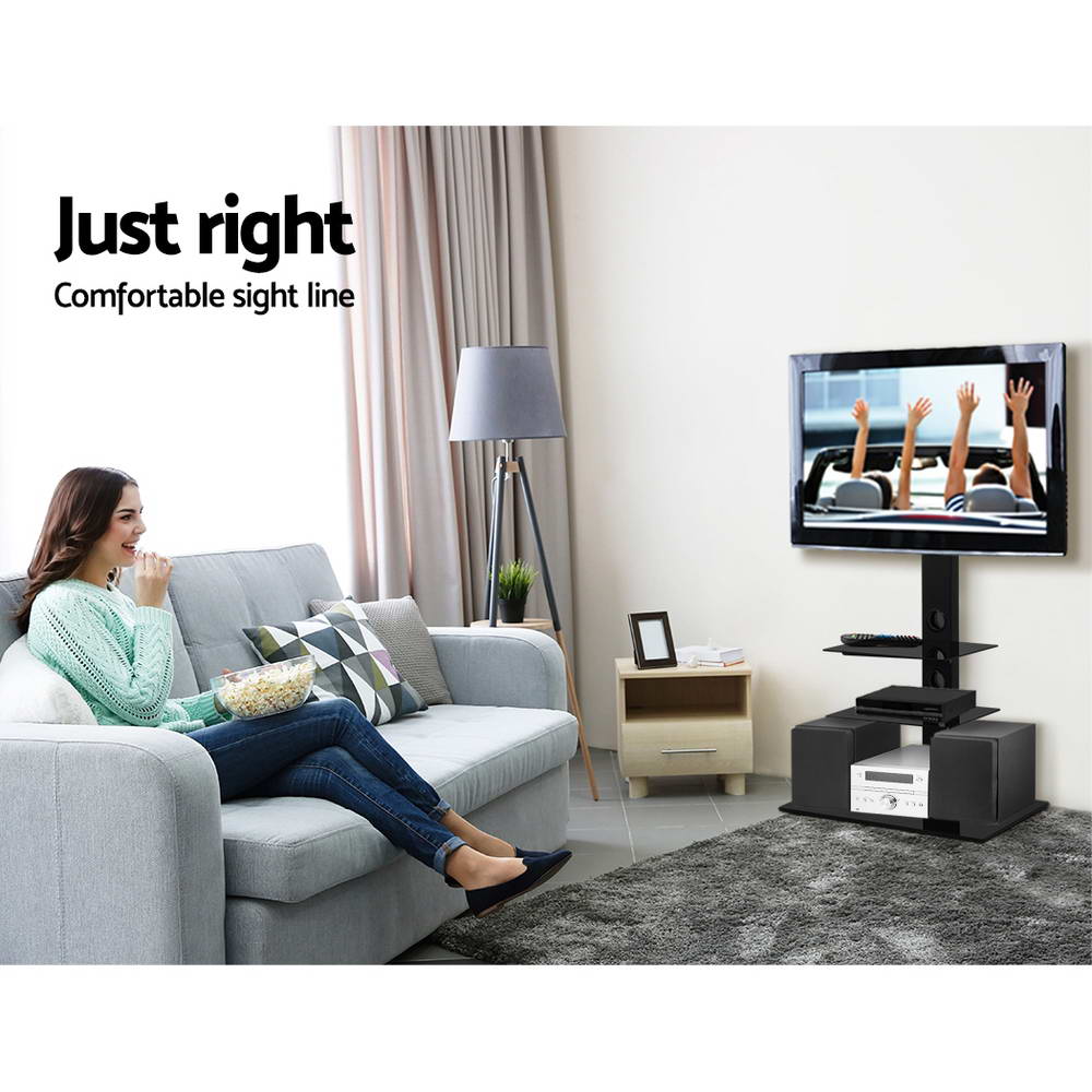 Tv Stand Mount Bracket For 32"-70" Led Lcd 3 Tiers Storage Floor Shelf