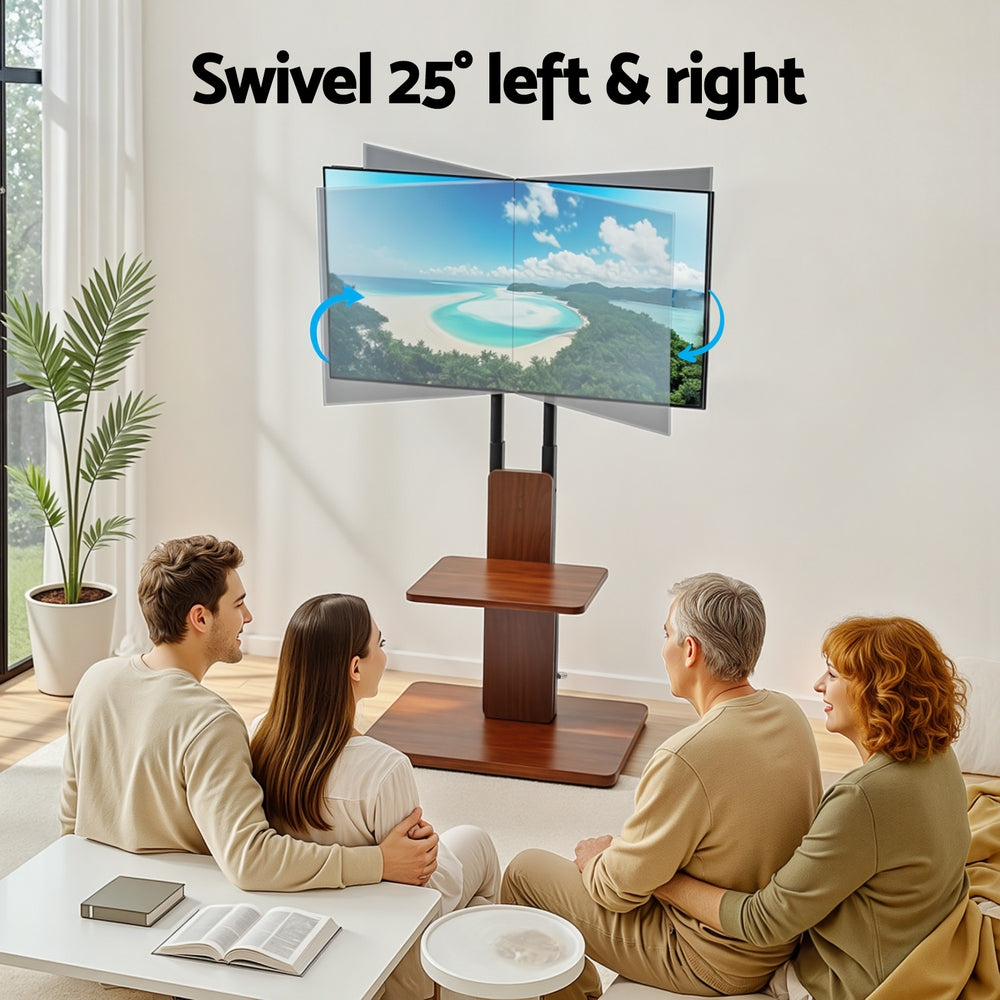 TV Stand 32-70" Wooden Tray Swivel Height Adjustable