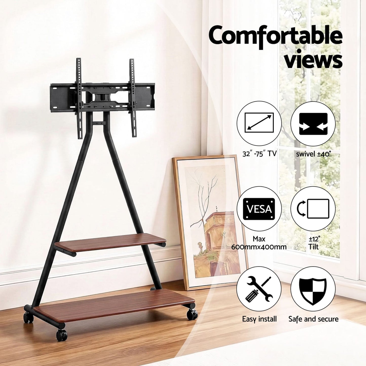 Mobile TV Stand Heavy Duty 600x400cm