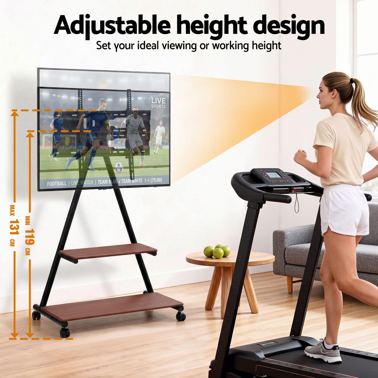 Mobile TV Stand Heavy Duty 600x400cm