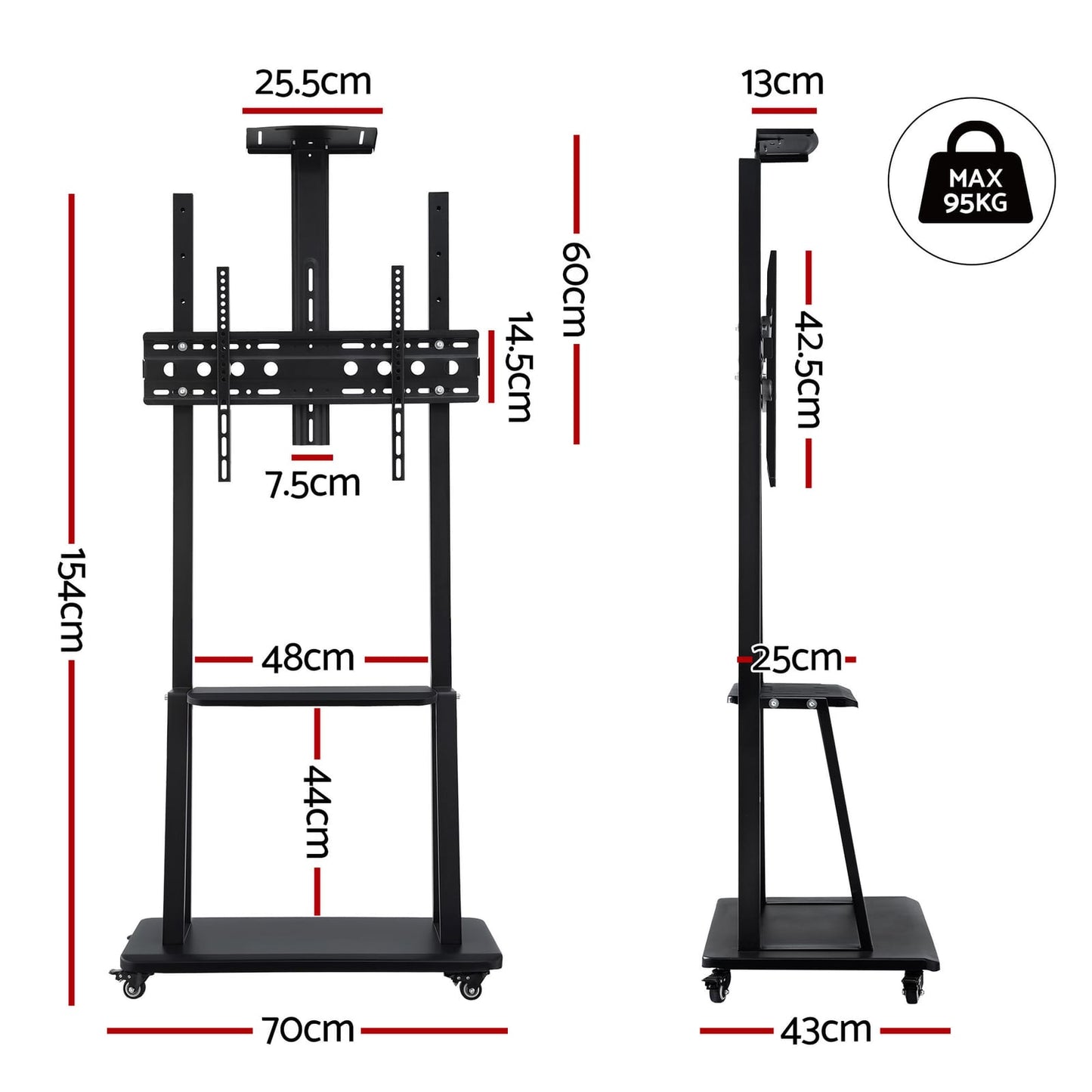 Mobile TV Stand Adjustable king