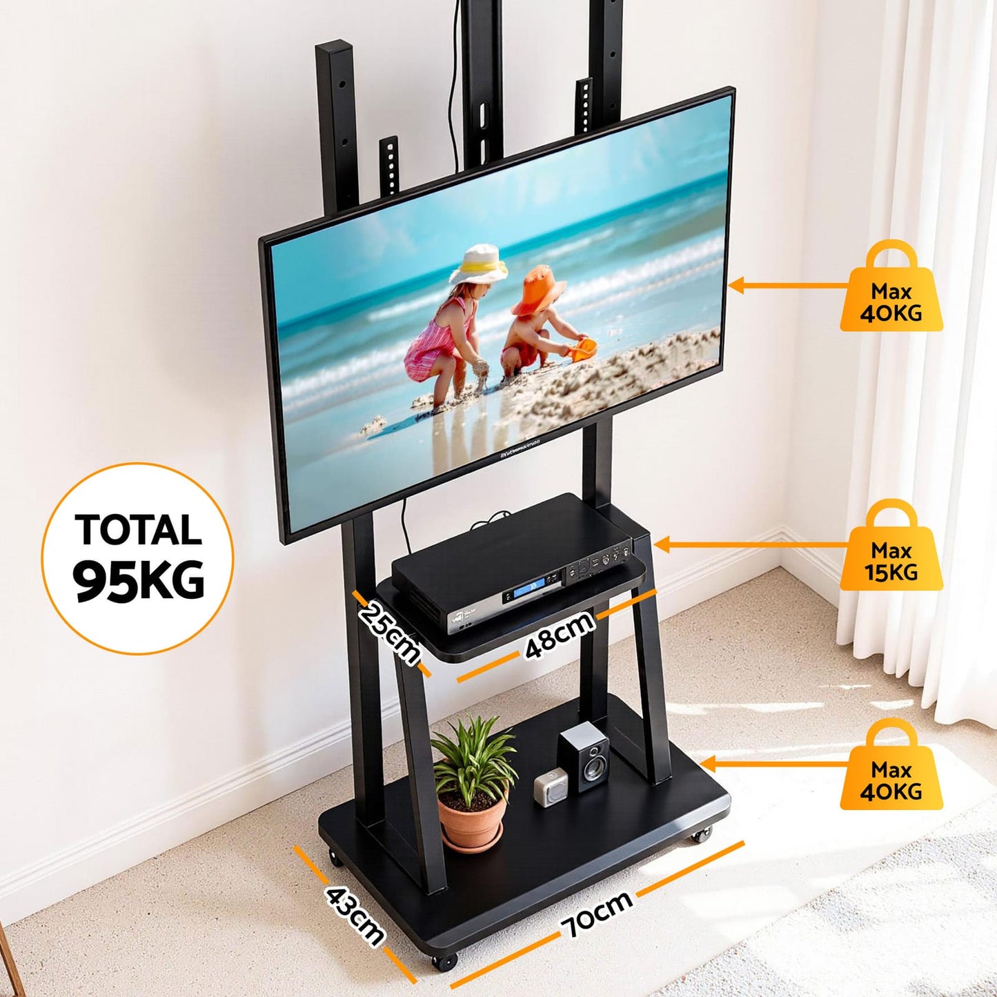 Mobile TV Stand Adjustable king