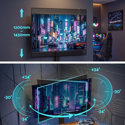 Corner TV Stand 32-70" LED Lights Power Outlet | HomeAndLivi - 7
