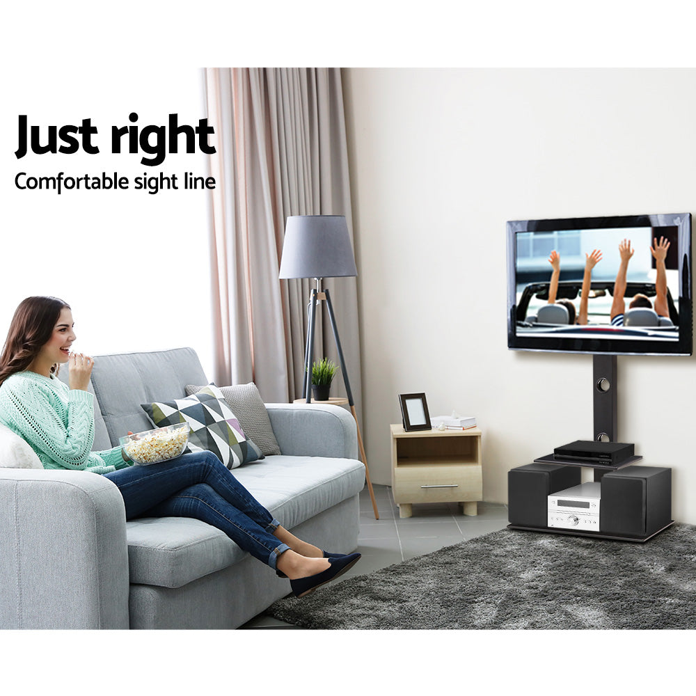 Tv Stand Mount Bracket (32"-70") 2 Tiers Storage Floor Shelf