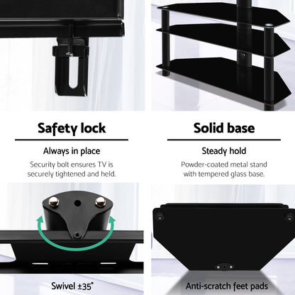 Tv Stand Mount Bracket (32"-60") 3 Tiers Storage Floor Shelf