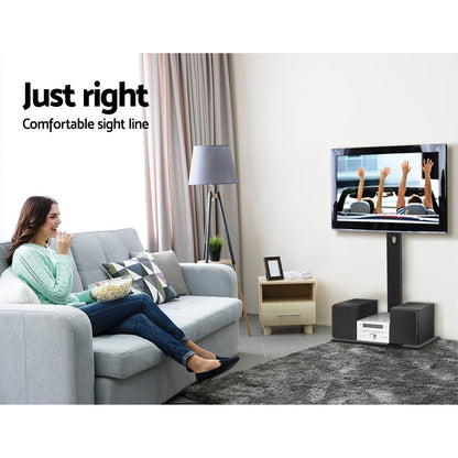 Tv Stand Mount Bracket (32"-70") Glass Storage Floor Shelf